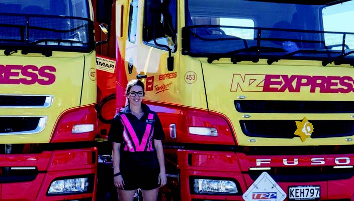 NZ Express transporter driver Samantha Fraser.